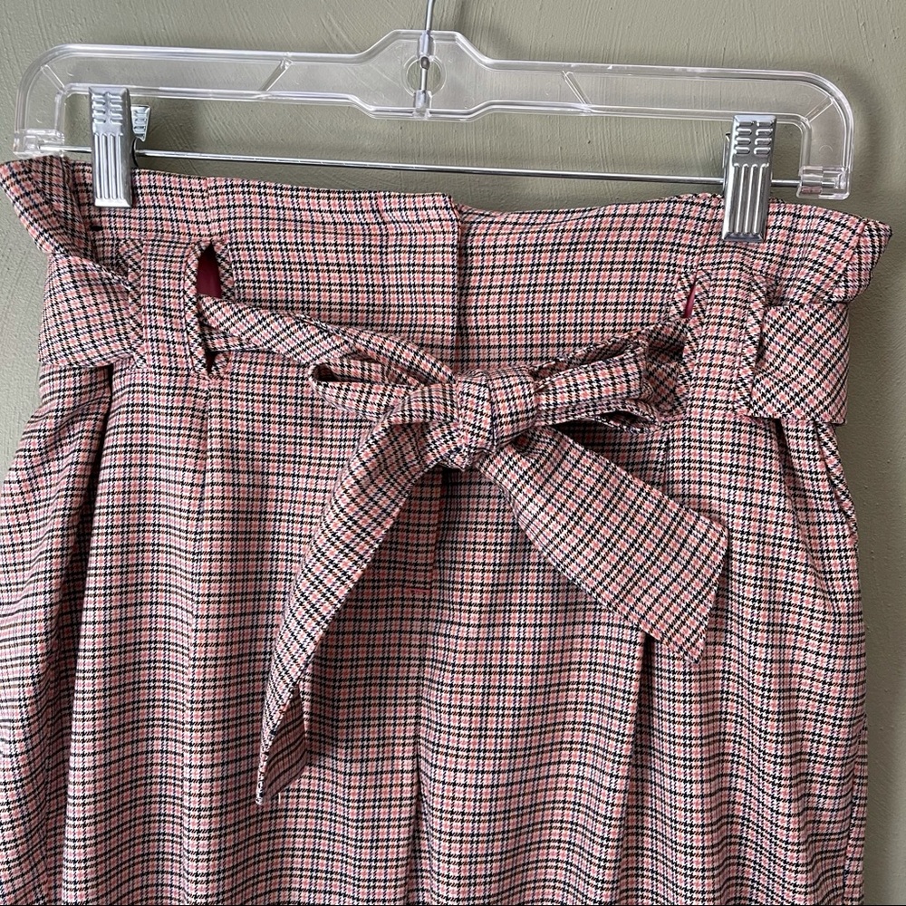 Plaid paper bag pants